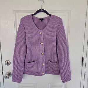 Women's‎ Talbots Kate Cardigan Orchid Gold Tone Buttons Size L